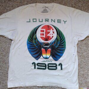 Journey Japan 1981 Men's T Shirt Size 1X Journey American Rock Band Hard…